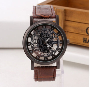 Unisex Hollow Skeleton Watch | Stylish Non-Mechanical Fashion Watch for Men & Women