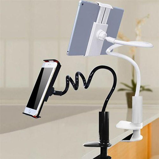 360° Gooseneck Phone & Tablet Stand | Spiral Base Lazy Mount Holder for Bed, Desk & Office | Fits 4-11" Devices