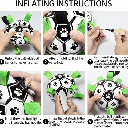 Interactive Dog Soccer Ball with Grab Tabs | Durable Training Toy for Large & Medium Dogs