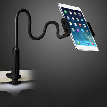 360° Gooseneck Phone & Tablet Stand | Spiral Base Lazy Mount Holder for Bed, Desk & Office | Fits 4-11" Devices
