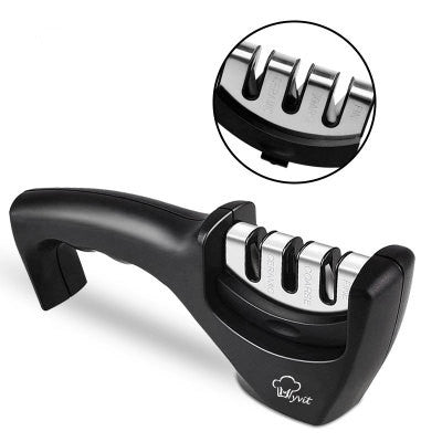 Professional Knife Sharpener | 3-Stage Diamond & Tungsten Steel Sharpening Tool for Kitchen Knives