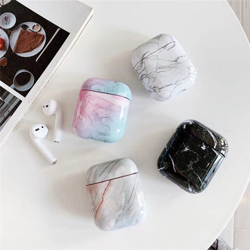 White Marble AirPods Case - Aesthetic Slim Protective Cover for AirPods 1, 2, 3 & Pro