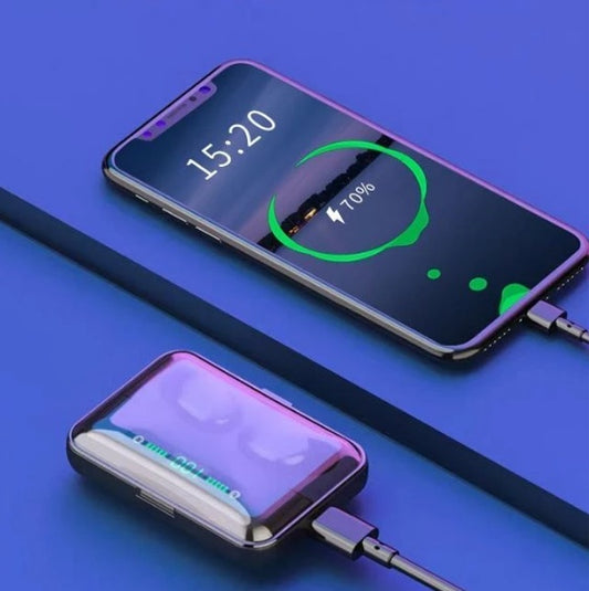 2-in-1 Wireless Earbuds with Power Bank Case - Portable Bluetooth Charging Station