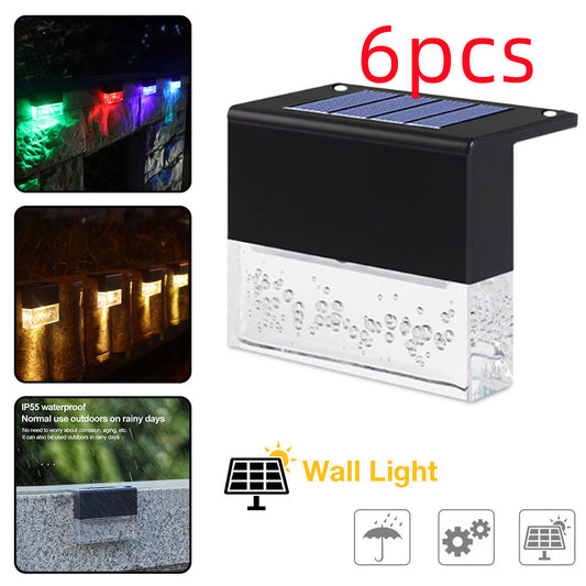 Solar Fence Lights Waterproof RGB LED | Outdoor Step Lights for Deck, Stairs & Garden Path