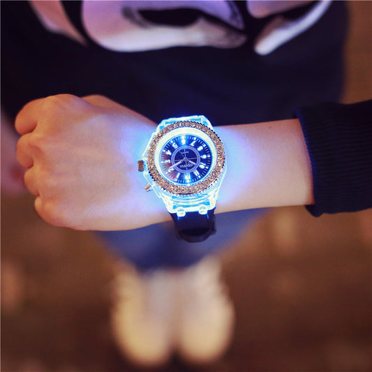 Geneva LED Luminous Watch for Women | Stylish Silicone Band Quartz Wristwatch