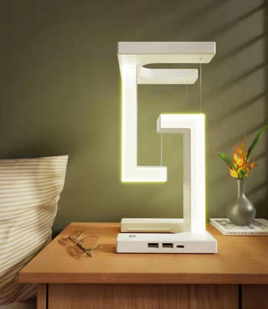 Creative Floating Balance Lamp with Wireless Charging – Modern Magnetic Suspension Table Lamp for Home & Bedroom Decor