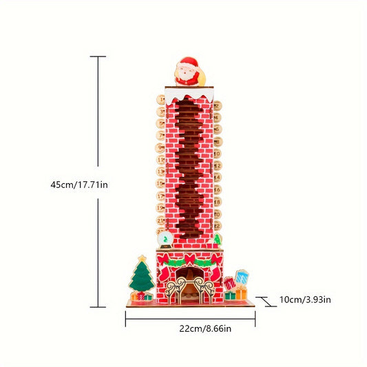 Cross-border Wooden Santa Claus Advent Calendar 24-day Detachable Countdown Display Christmas Decoration
