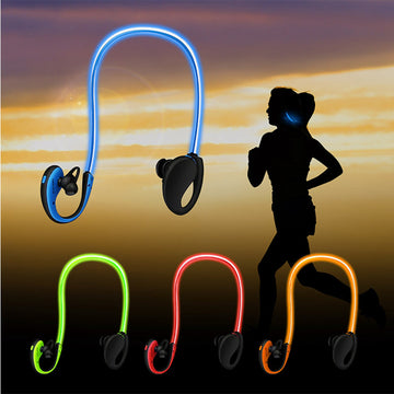Wireless Sport Neckband Headphones with LED Light - Secure-Fit Sweatproof Earphones