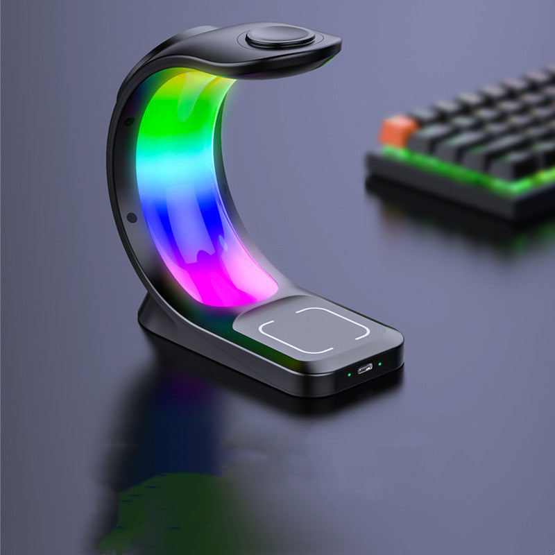 Compact wireless charging station for multiple devices
