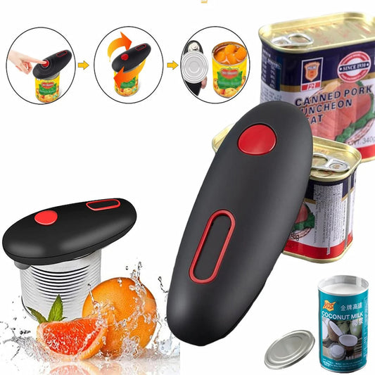  One-touch electric can opener – automatic hands-free kitchen gadget for seniors and arthritis