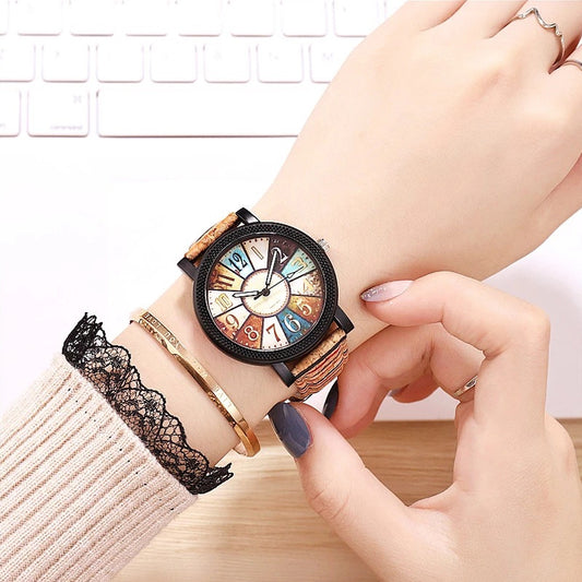 Vintage Leather Watch for Women | Minimalist Quartz Wristwatch for Casual Wear