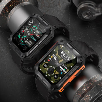 Military Grade Rugged Smartwatch | Bluetooth Calling & IP68 Waterproof Fitness Tracker