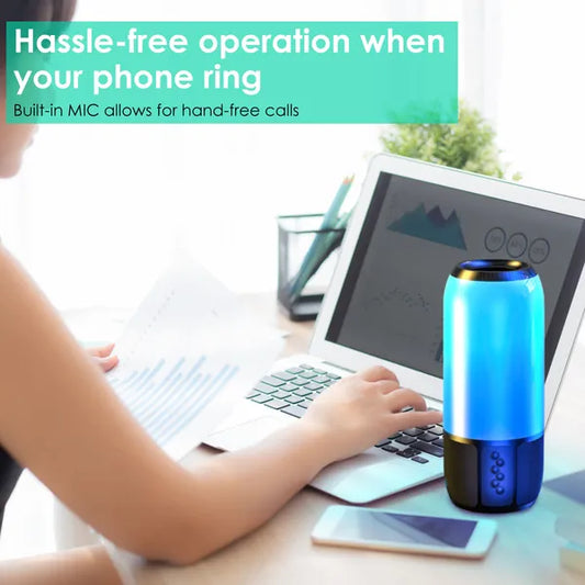 Portable Bluetooth Speaker with RGB Party Lights | Loud Stereo Sound Wireless Speaker with FM Radio & TWS