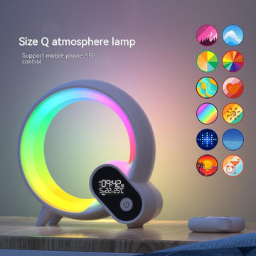Creative Q Sunrise Wake-Up Light with Digital Display – RGB Atmosphere Lamp, Bluetooth Speaker, Intelligent Alarm Clock