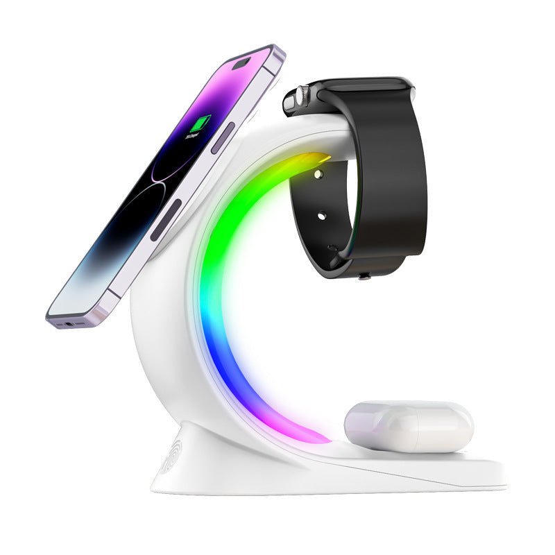 3-in-1 magnetic wireless charging station with night light
